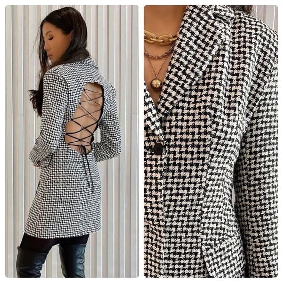 Zara Jackets & Blazers - Zara Blazer Dress with Open Back